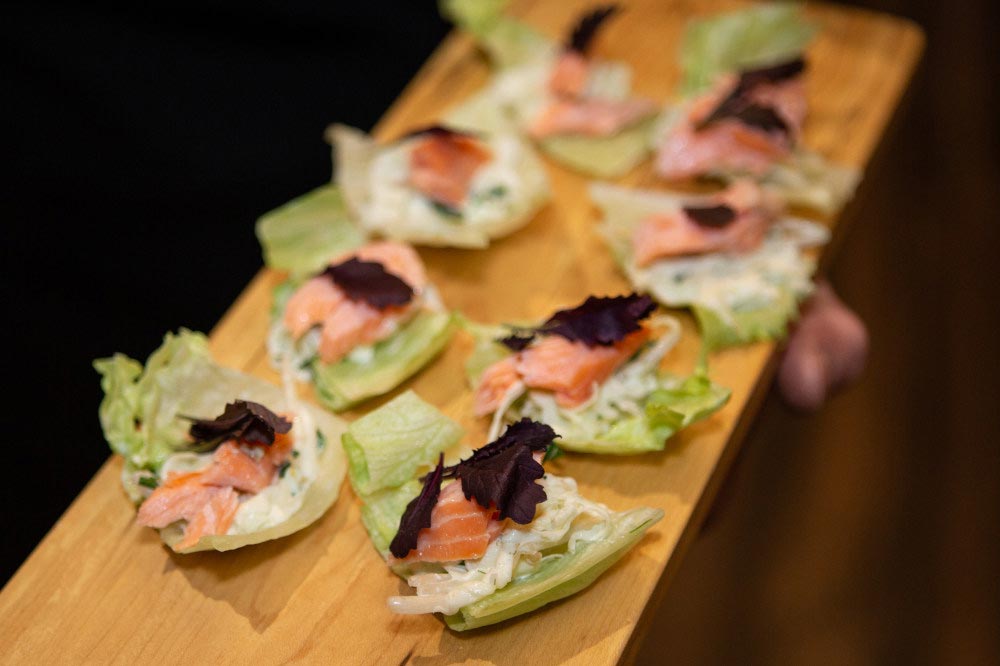 Appetizers on a wood board
