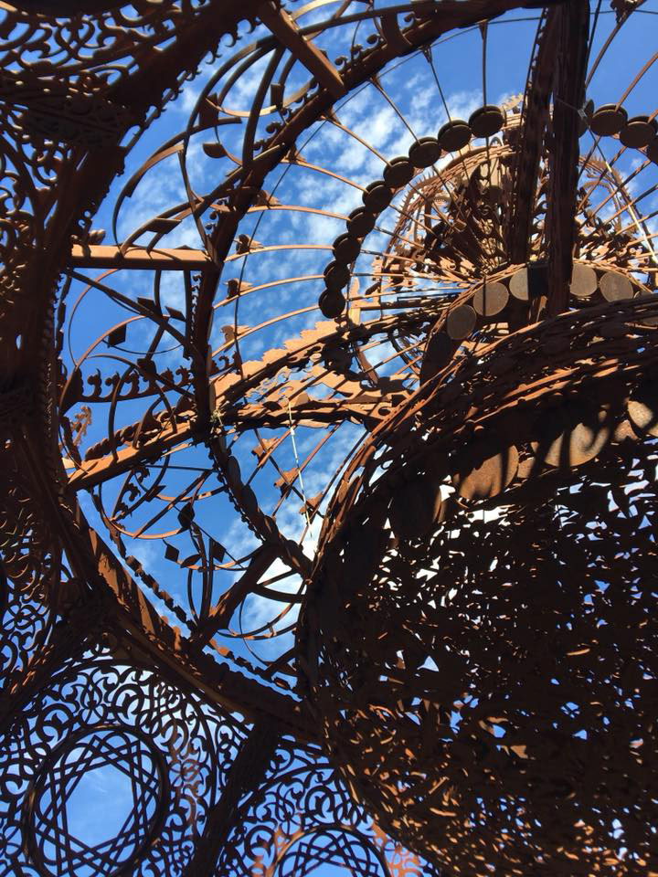 Cage sculpture at Paradise Ridge Winery