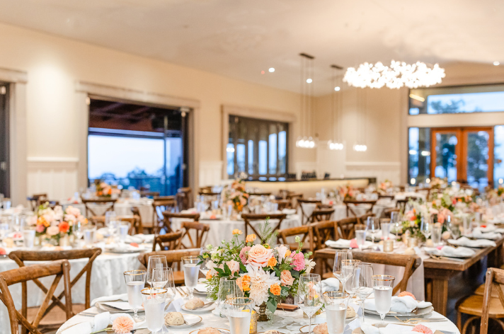 Dinner set up in main event space