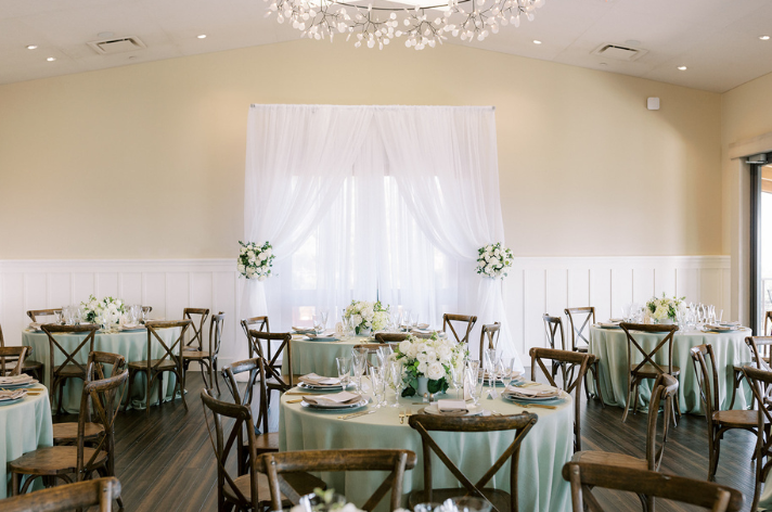 Romantic dinner set up in main event space