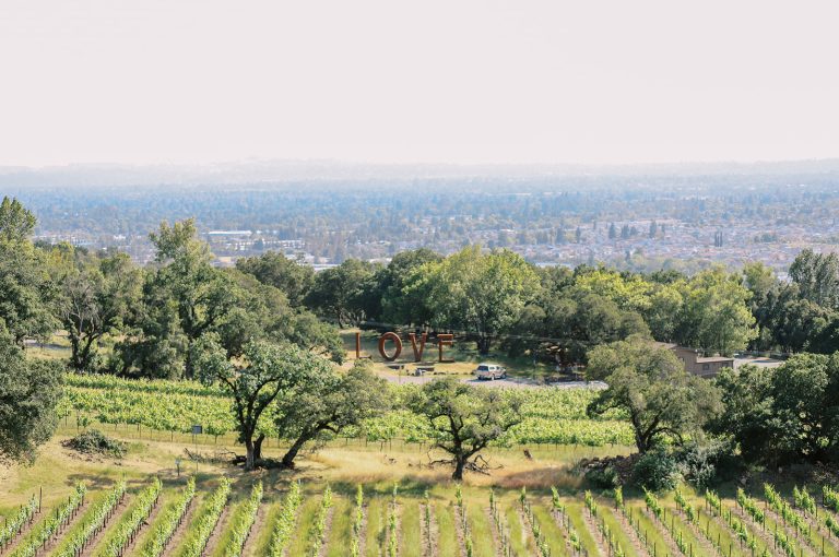 Paradise Ridge LOVE sign with sweeping views of Sonoma Valley